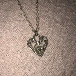 Handmade Heart Necklace with Stone from Etsy